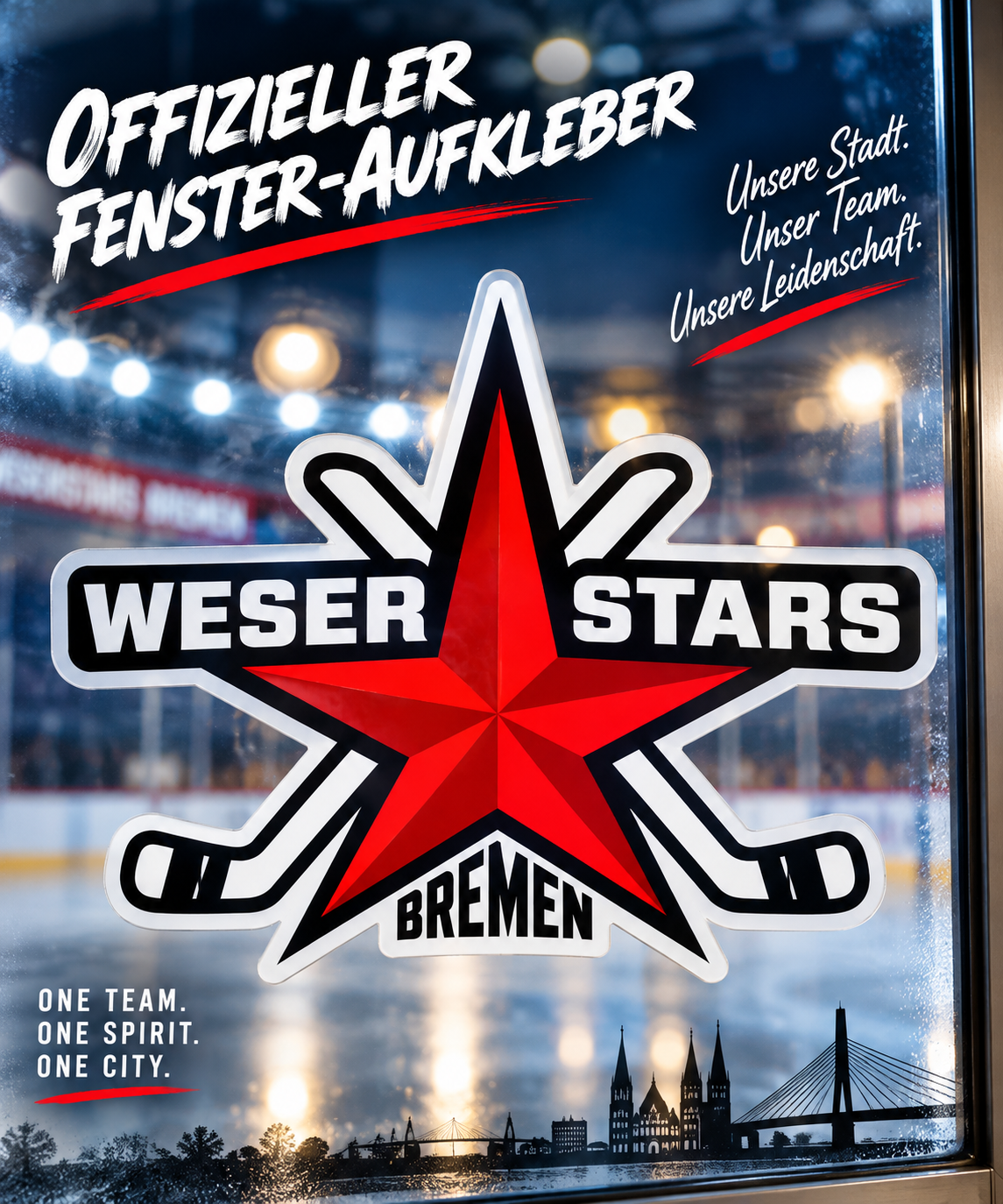 Weserstars Bremen Fensteraufkleber