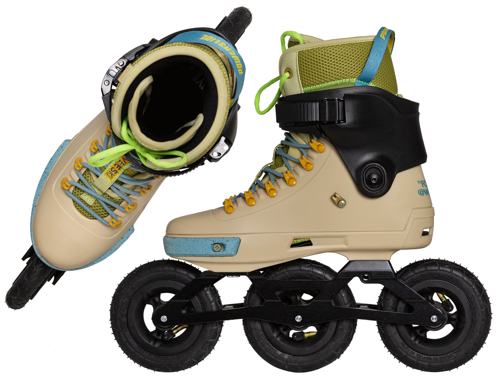 Powerslide Next Renegarde Pro 125 - Offroad Seitenansicht innen und Blick in den Innenschuh