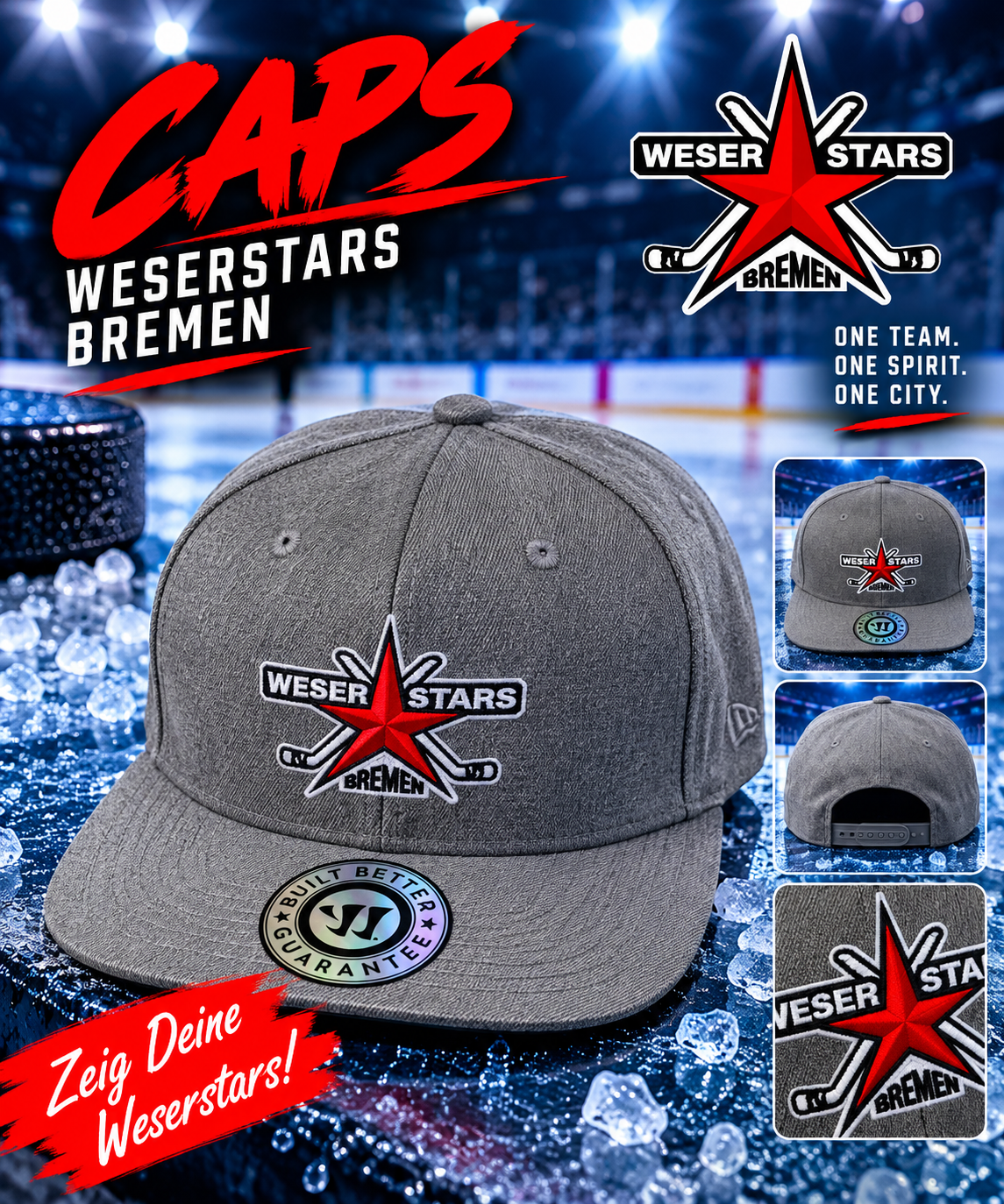 Weserstars Bremen Cap Grau