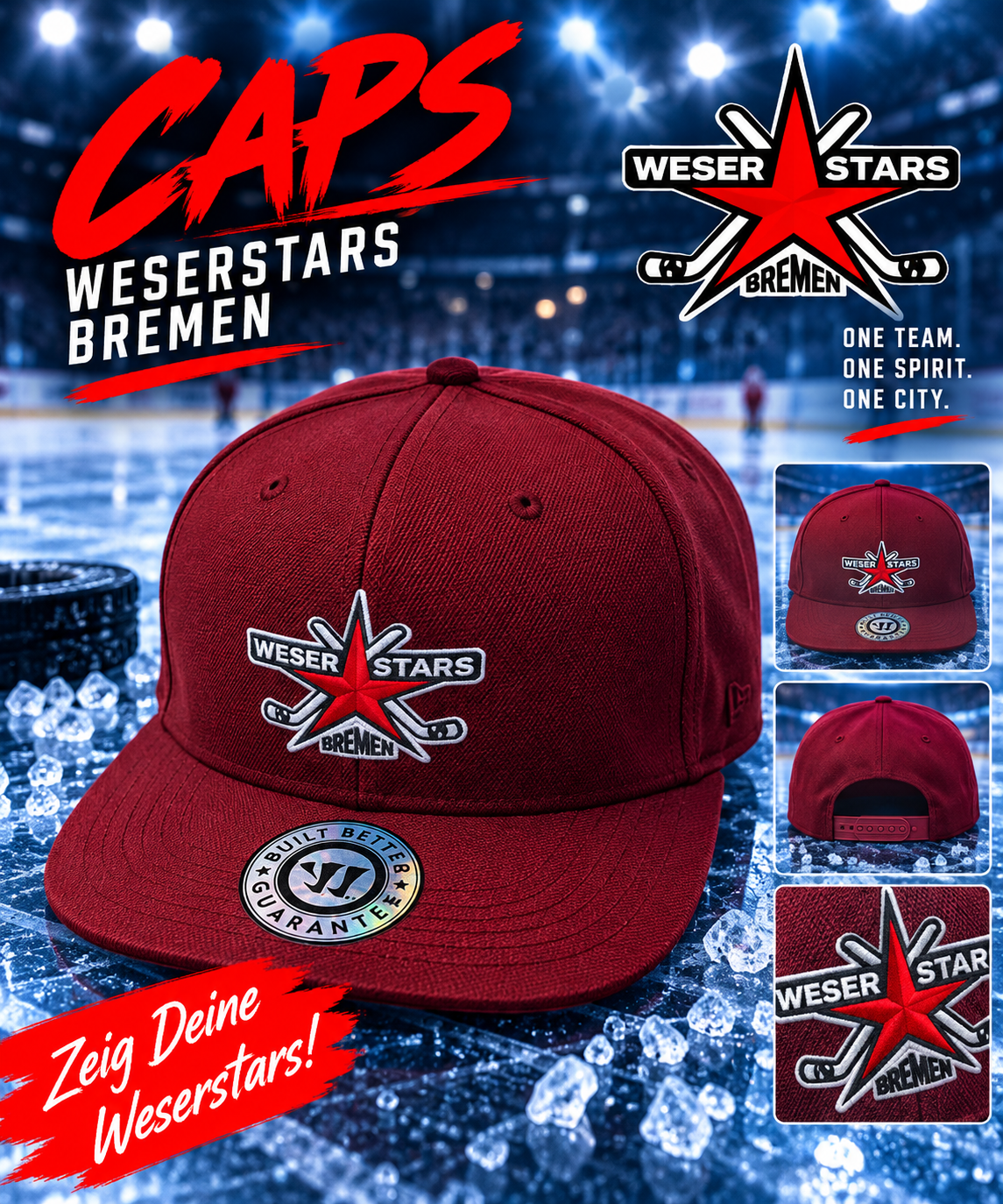 Wesertars Bremen Cap Rot